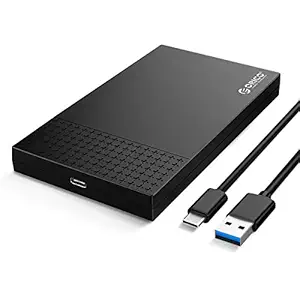 ORICO 2.5 Hard Drive Enclosure USB C 3.1 to SATA 4TB with UASP External Hard Drive SSD Enclosure for 9.5/7mm SATA III SSD HDD Compatible with PC, Laptop, TV, PS4, Xbox