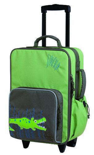 Preisvergleich Produktbild Lässig stabiler Kinder Reisekoffer / Kindertrolley mit separatem Schuh- / Wäschebeutel, Crocodile granny