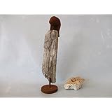 Treibholz Skulptur, Keramik Figur in Rost Optik, abstrakte Frau, Statue mit Schwemmholz und Ton mit Rost Effekt veredelt, ca. 6 x 26 cm, Unikat Designer-Stück