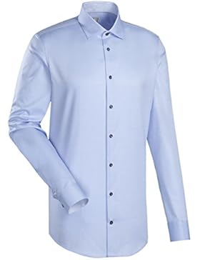 JACQUES BRITT Business Hemd Slim Fit 1/1-Arm Bügelleicht Uni / Uniähnlich City-Hemd Kent-Kragen Manschette weitenverstellbar