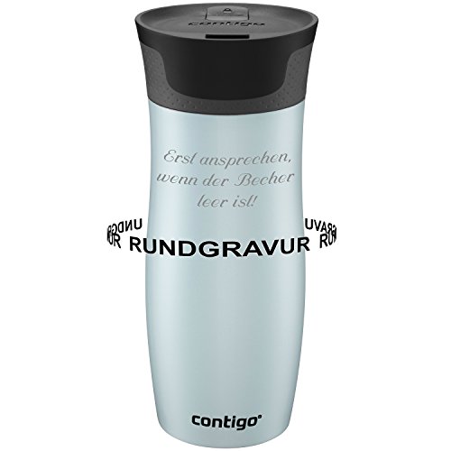 CONTIGO Thermobecher WEST LOOP 2.0 Polar White 0,47 L mit persönlicher Rund-Gravur gelasert mit automatischem AUTOSEAL-Verschluss auslaufsicher polarweiß