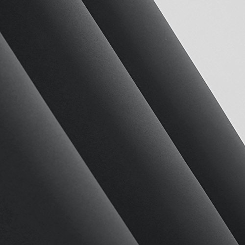 Deconovo Blickdicht Gardinen mit Ösen für Schlafzimmer Thermogardinen Vorhang Blickdicht 245×140 cm Dunkelgrau 2er set - 3