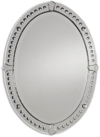 Uttermost Graziano Frameless Curved Beveled Mirrors With Convex Circles Oval Mirror by UTMOST MFG