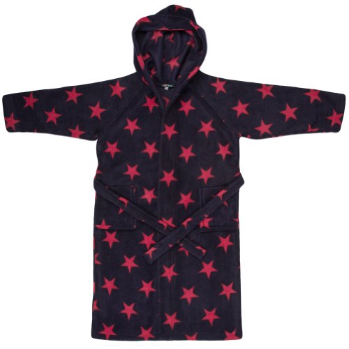 DG1107 CozyBear Navy with Red Stars Fleece Dressing Gown (11-12 years)