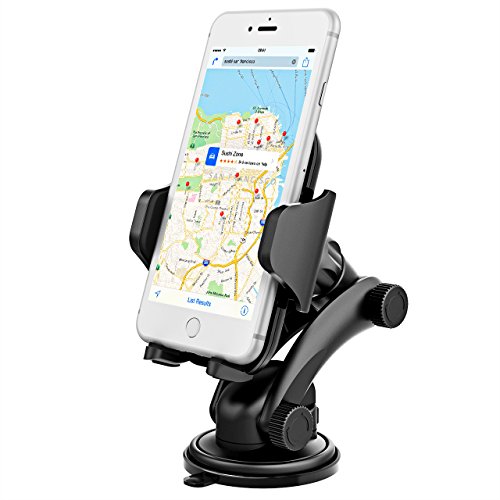 Supporto Cellulare per Auto Mpow Supporto Auto Smartphone Culla Regolabile per Cruscotto Dashboard Parabrezza, Supporto Cellulare per Auto per iPhone 7 7 plus 6s Plus 6s 6 Plus 6 5s 5c 5 4s, Samsung Galaxy S6 Edge + S6 S5 S4 S3, Note 4 3 2, Sony, Huawei, Xiaomi ecc