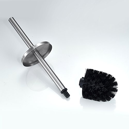 Auralum Edelstahl WC-Bürstenhalter Klobürstenhalter Garnitur mit Klobürste/ WC Bürste/ Toilettenbürste + Standfuß - 5