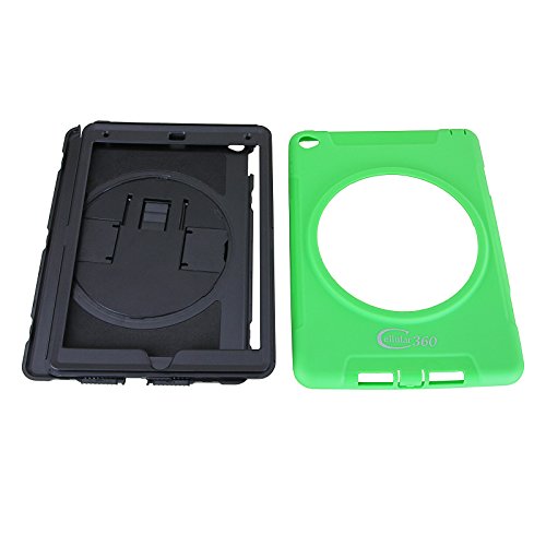 Apple iPad Air 2 Hülle,schmutz- und stoßfest, 360 drehbare Handschlaufe mit integriertem Standfuß (Apple iPad Air 2,Handheld-Grün) - 5