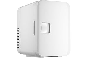 GreeHse Mini Fridge, 8L Portable Mini Cooler and Warmer for Drinks, Mini Drinks Fridge with Fridge for Bedroom, Car, Drinks, Beauty, Skin Care, Travelling, Food (White)