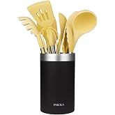 Cecotec Polka Experience Vulcan Silicone Kitchen Utensils Set of 9 Yellow Soft Touch Coated Steel Handle Materials: Silicone,