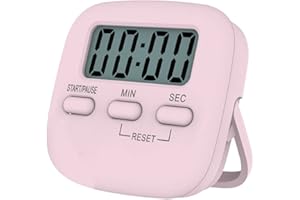 TONJIN Digital Kitchen Timer/Pink Timer for Kids with Bracket and Hanging Hole,HD Sound Quality Magnetic Stopwatch Timer for Cooking,Study,Exercise and Baking(Rectangle)