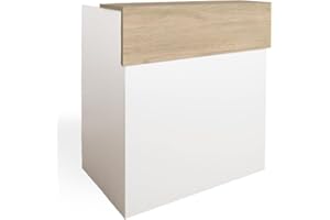 OFILIKE. Mostrador Osiris Basic. Mostrador de Recepción para Oficina, Tienda, Clínica. Fácil Montaje (140cm Ancho, Roble)