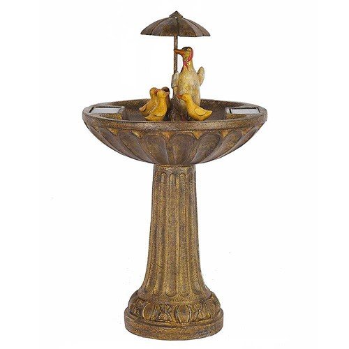 Smart Solar Fuente con pato, efecto bronce