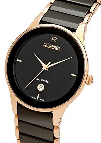 Roamer Men's Quartz Watch with Black Dial Analogue Display and Black Stainless Steel Bracelet 677972 49 55 60