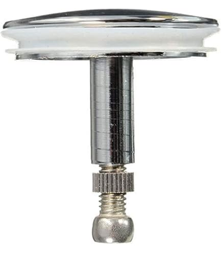 LEZED 43 mm badkuipstop, universele badstop met verstelbare schroef, zilverkleurig, roestvrij badstop, sluiting van messing, afvoerstop voor badkamer en keukenspoelbak, 48 ~ 68 mm