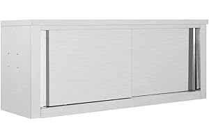 vidaXL Armadio da Cucina con Ante Scorrevoli Igienico Robusto Mobile Credenza Armadietto Pensile Ristoranti in 120x40x50cm Acciaio Inox