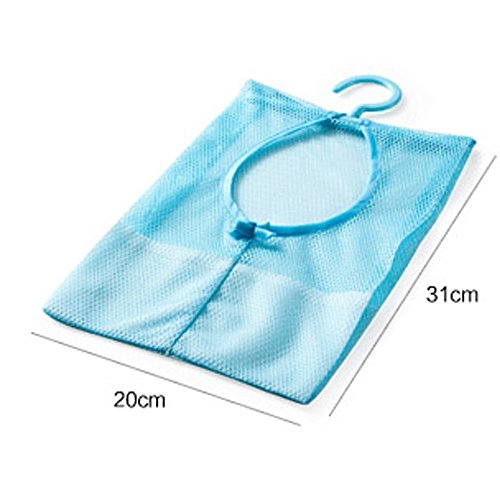 SwirlColor Packung mit 3 Multipurpose Clothespin Beutel mit Aufhänger, hängender Speicher-Netztasche für Haus über der Tür - 4