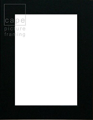 Picture Mounts, Pack of 1 (single), Choice of Size & Colour [20 x 16 to fit A3, Black (black-core)]