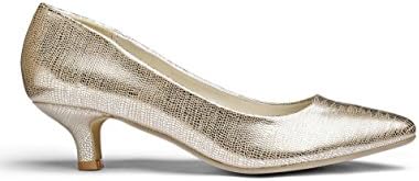 Womens Heavenly Soles Court Shoes In Gold 6