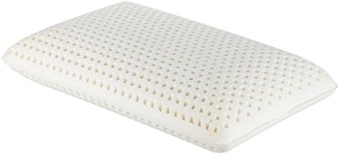 LAZAMYASA Talalay Latex Pillow Standard Size Natural With 100% Ventilated Latex Foam Filler Contoured Medium,Bread Type Latex Pillow,Bed Pillow 24.4x15.7x5.9 Inches (Standard, Soft Latex)
