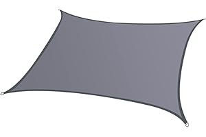 GLAMPTEX Sun Shade Sail Awning Rectangular Waterproof Garden Sun Sail Outdoor Patio Party Sunscreen Awning Canopy 98% UV Block With Rope (1m x 1m, Grey)