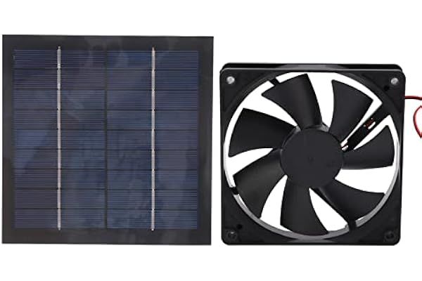 BAFOVY Solar Ventilator med 20W IP65 Vattentät Solfläkt Solcellsdriven Fläkt för Kök Växthus Husdjurshus med Monokristallin Solcell