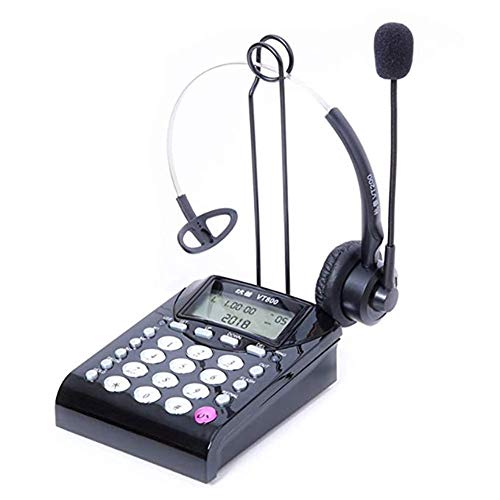 Preisvergleich Produktbild Radvihay Retro Telefon Telefon / Schnurlostelefon, Festnetztelefon, Festnetztelefon for das Büro (Kellner / Kundendienst / Callcenter usw.) Schwarz (Color : Telephone and Single Headset)