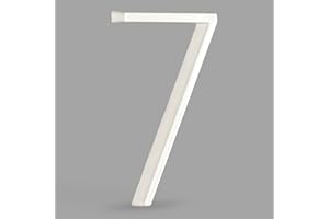 HASWARE Número De Casa Flotante: 5 Pulgadas (12cm) Números De Puertas Modernos - SeñAlizacióN Para La Oficina De Correos De La Calle (7, Blanco)