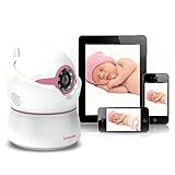 Sumpple Wired/Wireless Baby Video Überwachungskamera (HD 720P)/ Zwei-Wege-Audio, Nachtsicht, Pan/Tilt, Musik, Bewegungerkennung/Stimme hören/Messung von Temperatur u. Luftfreucgtugkeit/ Unterstützt iPhone, iPad, Android-Handy oder PC, Rosa - 7