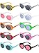 Price comparison product image Blulu 10 Pairs Retro Clout Oval Goggles Mod Thick Frame Round Lens Sunglasses 10 Colors Women Men Girl Boy Sunglasses with 10 Lens Cloth