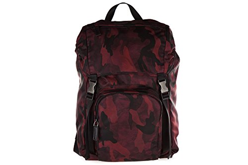Preisvergleich Produktbild Prada Nylon Rucksack Herren Tasche Laptop Schulrucksack camouflage bordeaux