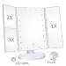 Produktbild ABCRET 22LED beleuchteter Trifold Make-up-Spiegel mit Touchscreen, 1x / 2x / 3x Vergrößerung und USB-Aufladung, 180 ° verstellbarer Standfuß für Arbeitsplatte Kosmetik Make-up