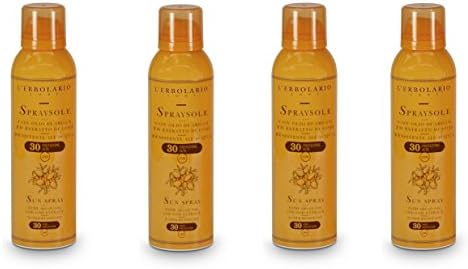 The ERBOLARIO – spraysole Argan Oil and Organic Goji SPF30 150 ml – 4 Packs – Uva, Uvb, Water Resistant, Oils