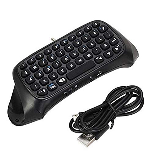 Preisvergleich Produktbild Altsommer Bluetooth Mini Wireless Tastatur, Spiel Griff Controller Tastatur Adapter DualShock Controller mit USB Power Kabel für PS4 PlayStation (Schwarz)