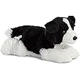 AURORA, 31566, Flopsies Border Collie, 12In, Soft Toy, Black and White