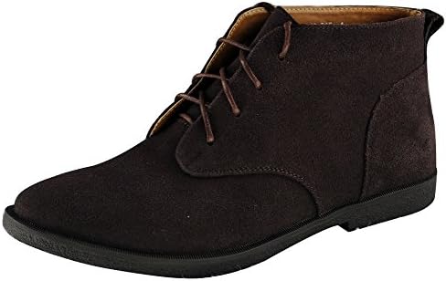 Fangsto Men's Leather Oxfords Desert Ankle Chukka Boots UK Size 5 Coffee