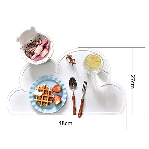 Ciaoed Silikon Platzset Wolke Geformte Potholder Wasserdicht Platzdeckchen Für Kinder 47,5 x 27 x 0,3 cm 2 Pcs - 2