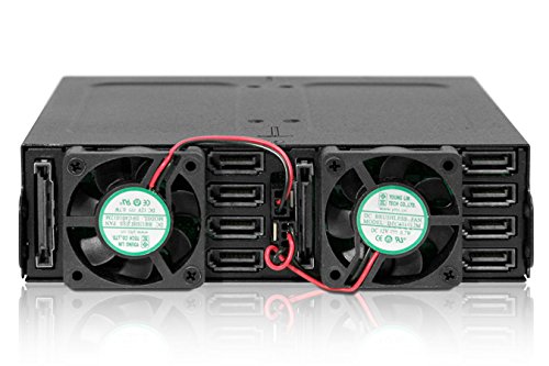 Icy Dock ToughArmor MB998SP-B – Backplane-Modul für 8x 2,5 Zoll (6,4cm) SATA SSD/HDD in 1x 5,25 Zoll (13,3cm) – Vollmetall – Schwarz - 4