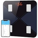 Body Fat Scales, Bluetooth Body Composition Digital Bathroom Scale, Smart Digital BMI Wireless Weight Scale, Large Backlit Display, Body Composition Analyzer with Smartphone App, 6.6~400lb/3~180kg