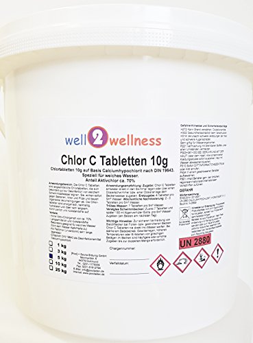 Chlor C Tabletten - langsam lösliche Chlortabletten a 10 g speziell für weiches Wasser - 5,0 kg