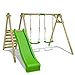 Price comparison product image FATMOOSE Swing JollyJack Star XXL double swing wooden swing with platform, slide and 2 swingseats