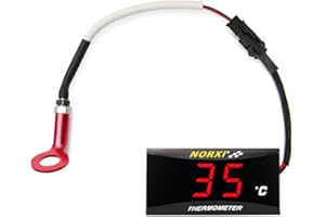 Termómetro de cabeza de cilindro norxi Termómetro del motor con adaptador de sensor de sonda de 10 mm y 14 mm (Rojo, 10 mm)