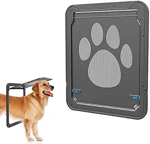 Maharaj Mall Pet Screen Door Inside Door 9.4x11.4x0.4 inch Lockable Magnetic Flap Screen Automatic Lockable Black Door for Puppy Dog and Cat Door