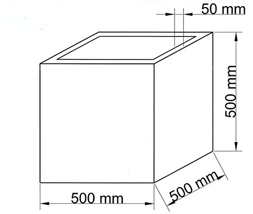 Pflanzkübel Blumenkübel Blumentopf Polyrattan Quadrat LxBxH 50x50x50cm schwarz. - 4