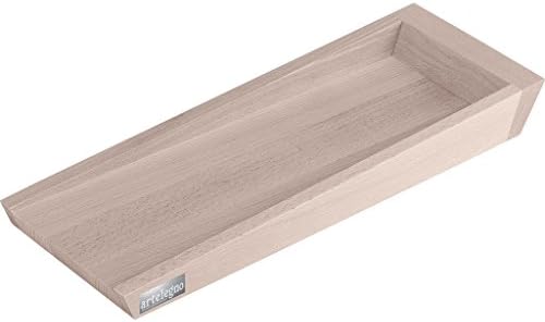 Artelegno Solid Beech Wood Serving Tray, Luxurious Italian Roma Collection by Master Craftsmen, Eco-Friendly, Whitewash Finish, Narrow