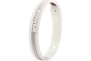 Power Ionics Pulseras de Equilibrio para Hombres/Mujeres, Pulseras de Silicona Transparente/Blanco, 24 cm, 5 Agujeros Ajustables, Adecuado para Muñecas de 15-23 cm, Caja de Regalo Incluida