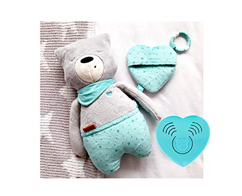 Szumisie Leon White Noise Toy With Cry Sensor & Non Stop System Suitable From Birth, With Free Teething Ring And Plush Pocket, 36cm Tall