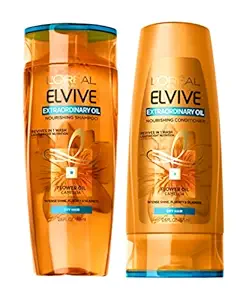 LOreal Paris Advanced Haircare | Extraordinary Oil | Nourishing Shampoo & Conditioner Set, 375 ml Each | One Set