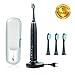 Produktbild EC Technology Automatic Sonic Electric Toothbrush Induction Rechargeable Waterproof 35000 Power with 4 Ergonomic Health Replacement Heads and Travel Case for Adults Black