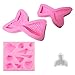 Produktbild Queue de sirène et Seashell Moules en silicone, 4PCS/Set, Szhaiyu Moule à chocolat, gelée, bonbons, Cupcake DIY Fondant Sugarcraft Moule Décoration cuisson Outil de décoration rose