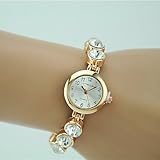 Schöne Uhren, Damen Modeuhr Quartz Strass Legierung Band Bettelarmband Gold Marke ( Farbe : Gold , Großauswahl : Einheitsgröße )
